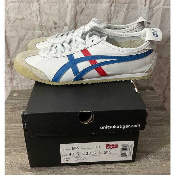 NIB Onitsuka Tiger MEXICO 66 White/Blue Unisex Sneakers 9.5 Mens / 11 Women’s TG - Picture 7 of 9